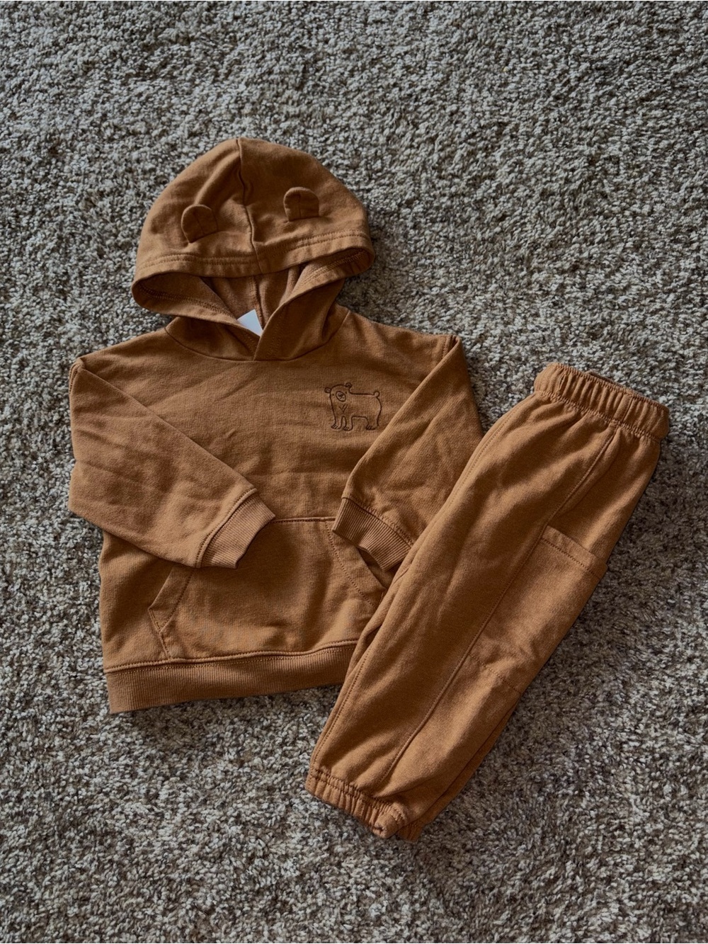 Carter's Brown Hooded Sweatshirt & Jogger Set with Ear Details - Picture 1 of 2